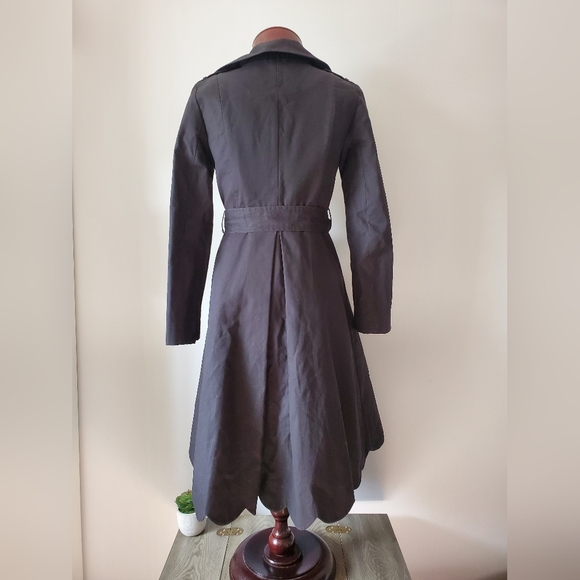 KATE SPADE× FLORENCE BROADHURST 2012 black scallop trench. Size 2 - Picture 7 of 14